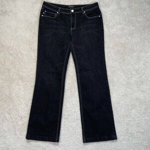 White House Black Market Blanc Boot Leg Jeans Womens 12R Black